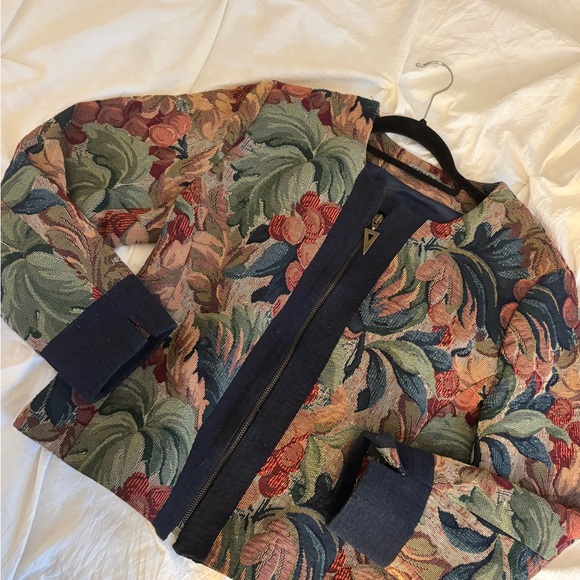 kriss Jackets & Blazers - Floral Tapestry Bomber Jacket
